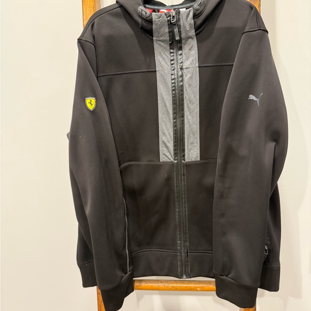 Ferrari Men's Black and Gray Performance Jacket